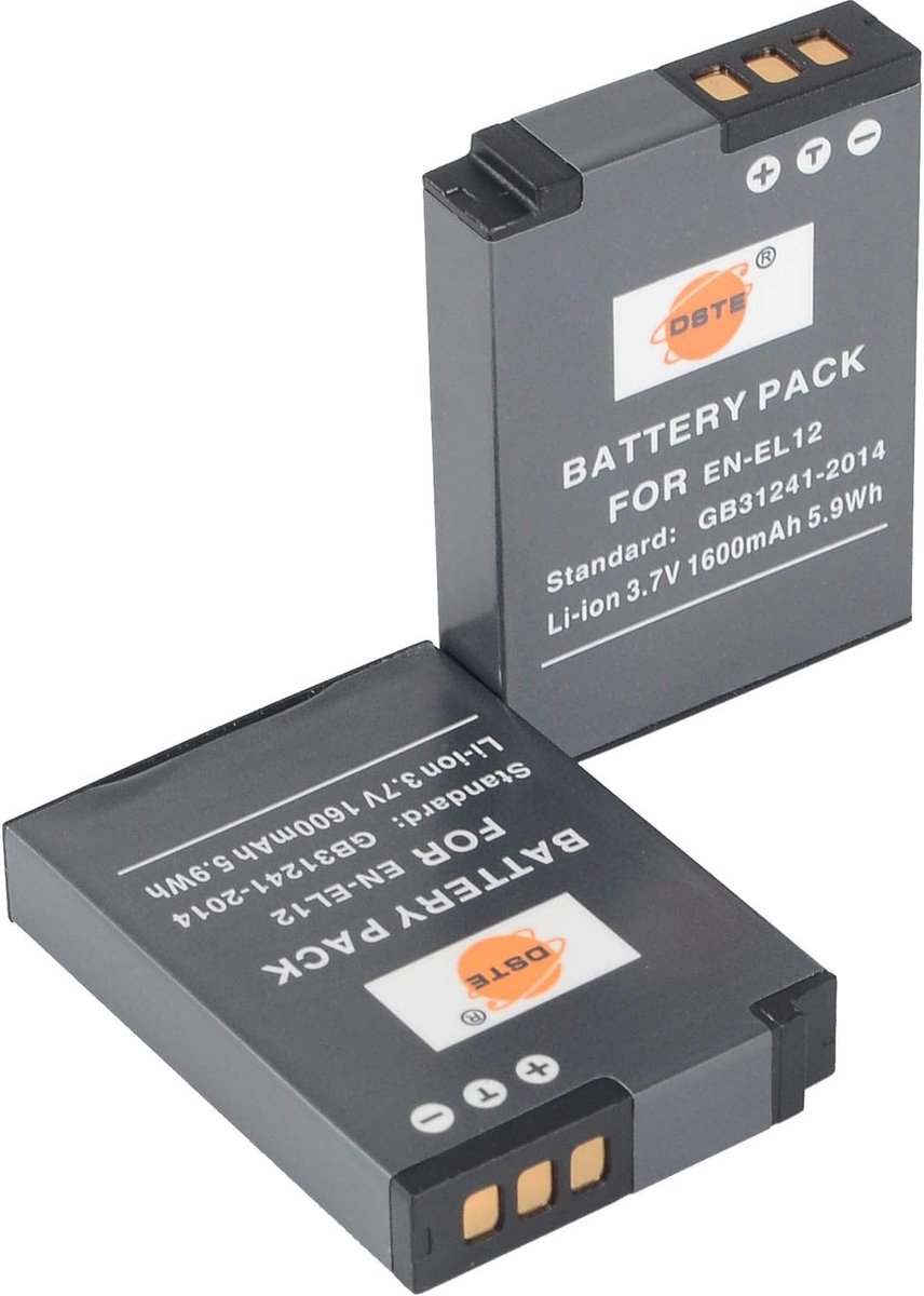 DSTE 2 Pack EN-EL12 Battery Compatible with Nikon Coolpix S620 S630 S6000 S6300 S8000 AW120s - ShopVlot