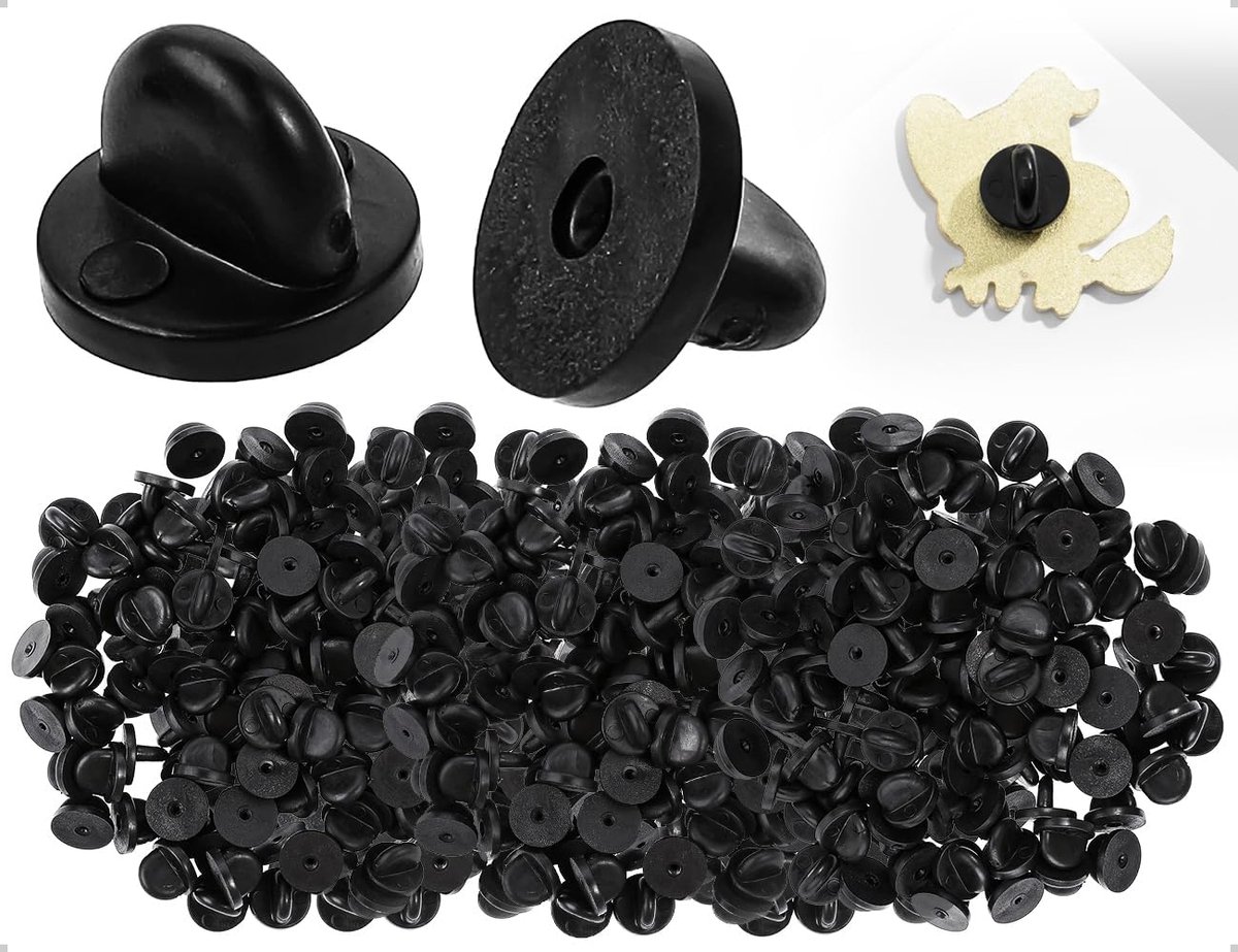 SnelShoppen - 150 Stuks Vlinder Speld Knopsluiting Vlinder Speld voor Sieraden Hoeden Insignes Uniformen DIY Creatieve Klussen (Zwart, 11mm Diameter)