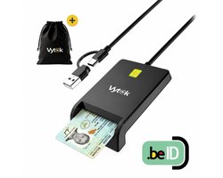 Vytek eID Kaartlezer USB-A & USB-C België - Mac, Windows & Linux - Belgische Identiteitskaart - Smart Card Reader