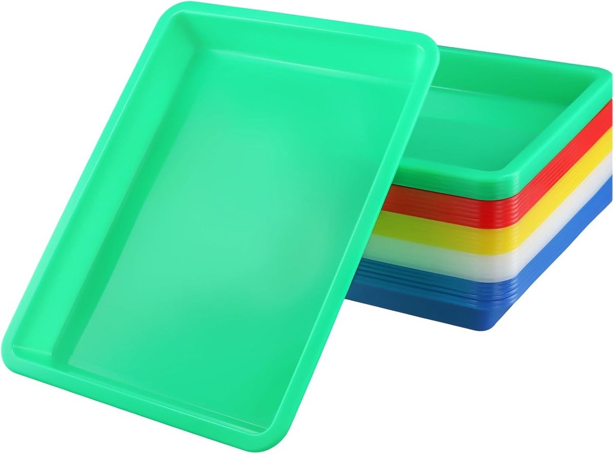 30 Stuks Kunst Activiteit Tray 27.5 x 21 x 3cm in 5 Kleuren, Plastic Organisator voor Creatieve DIY Projecten en Schilderen