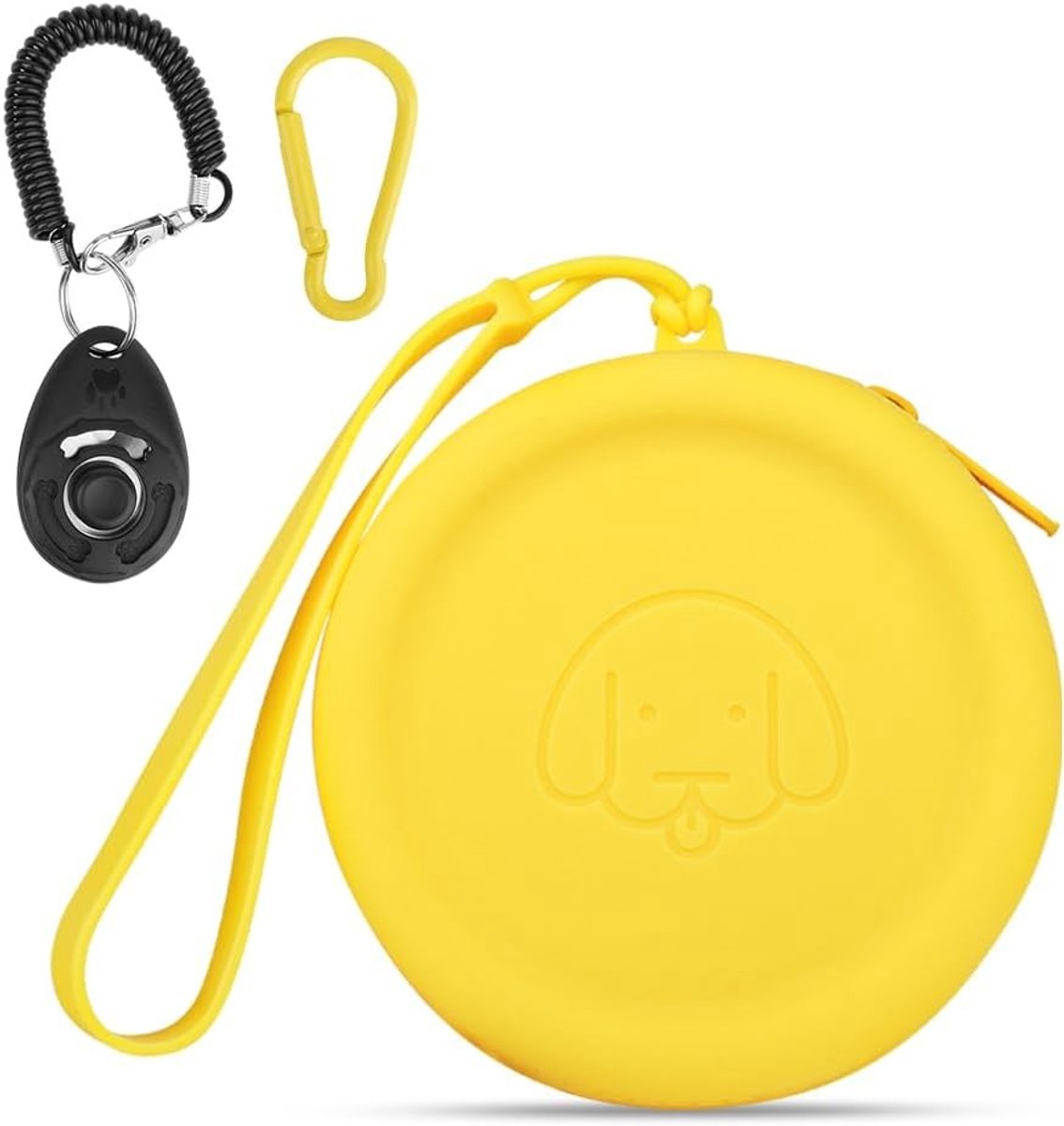 Siliconen Hondentrainingszak met Clicker, Handige Voederzak voor Honden, Gemakkelijk Schoon te Maken en Geurloos, Ideaal voor Buitenactiviteiten en Training