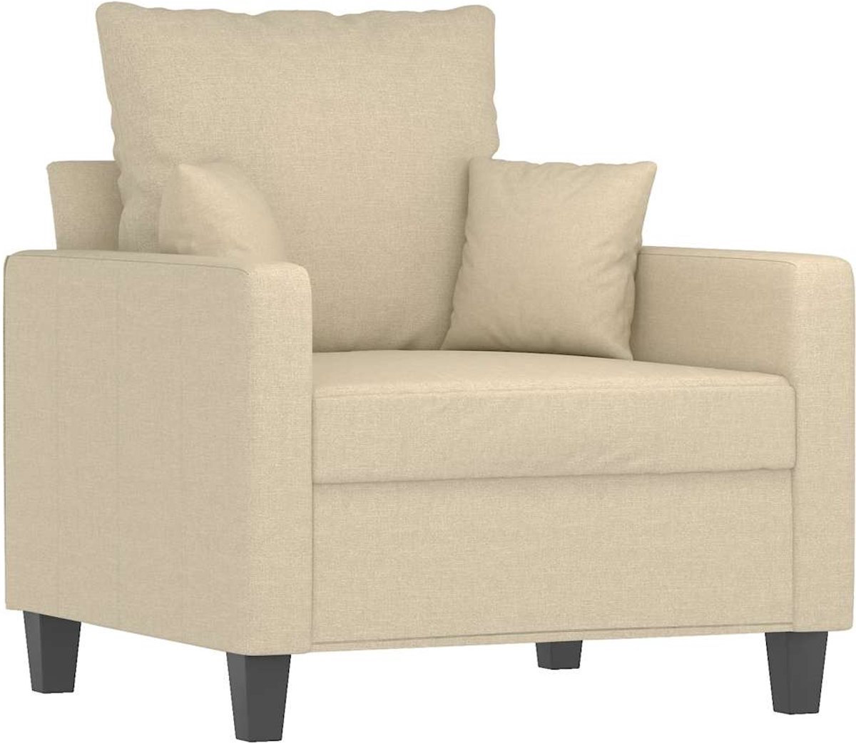 vidaXL Fauteuil - 60 - cm - stof - crèmekleurig