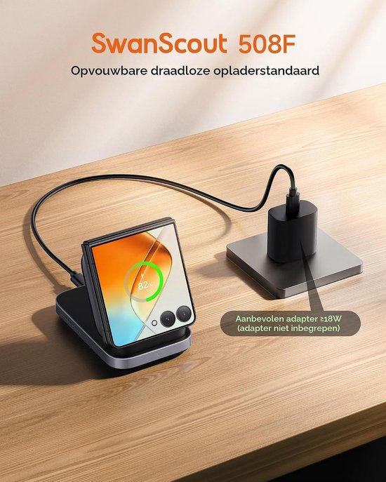 Draadloze Oplader voor Samsung Galaxy Z Flip 8/7/6/5/4/Z Fold 8 - Snelladen, Compatibel en Efficiënt — afbeelding 5