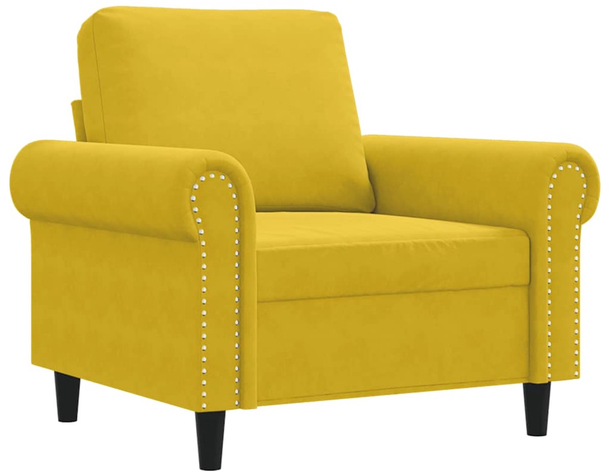 vidaXL Fauteuil - 60 - cm - fluweel - geel