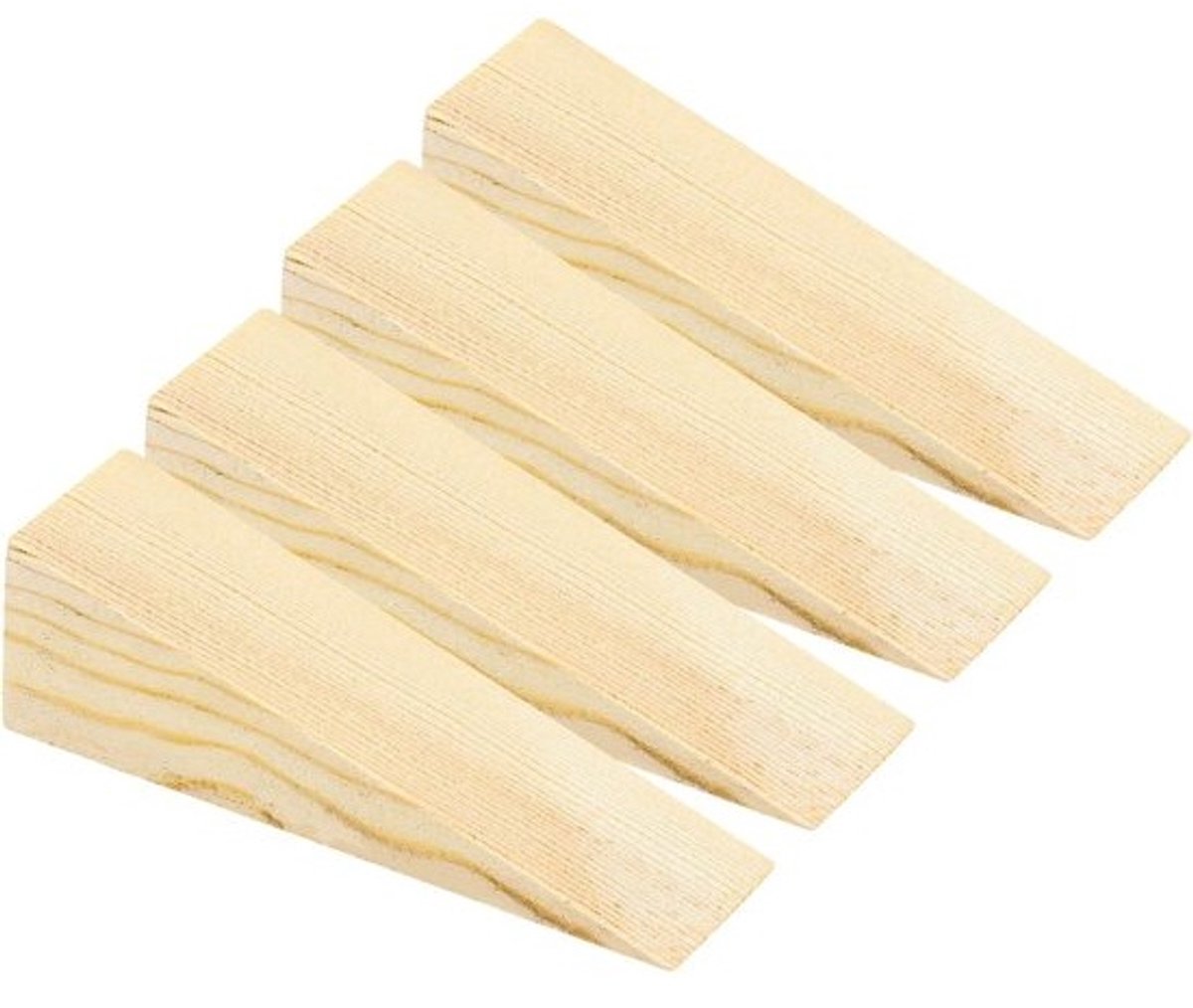 Solidchoice - Set van 4 houten deurstoppers - Antislip
