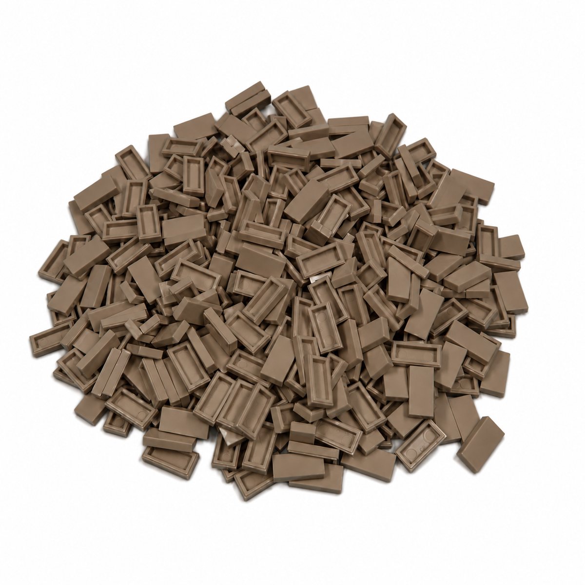 300 Bouwstenen 1x2 tile | Donkertan | Compatibel met Lego Classic | Keuze uit vele kleuren | SmallBricks
