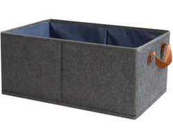 Opbergmand – Kleding Kast Organizer – Grote Mand met handvatten – Speelgoedmand – Kastorganizer – Decoratief en Functioneel – Opvouwbare Mand voor Kinderkamer, Badkamer, Woonkamer – 47x27x20 cm – Antraciet