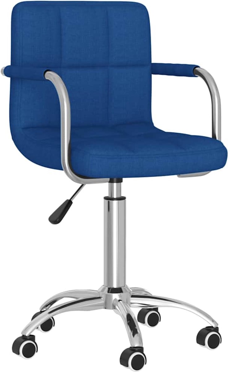 vidaXL Kantoorstoel - draaibaar - stof - blauw