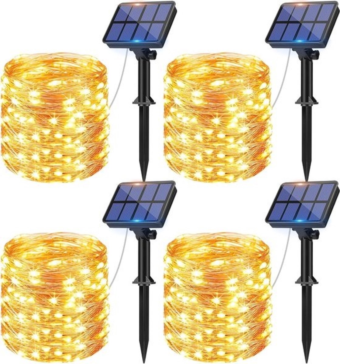 Lichtsnoer op zonne-energie - Voor buiten - 12 m - Met 120 LED's - Waterdicht - Flexibel - 8 modi - Voor decoratie