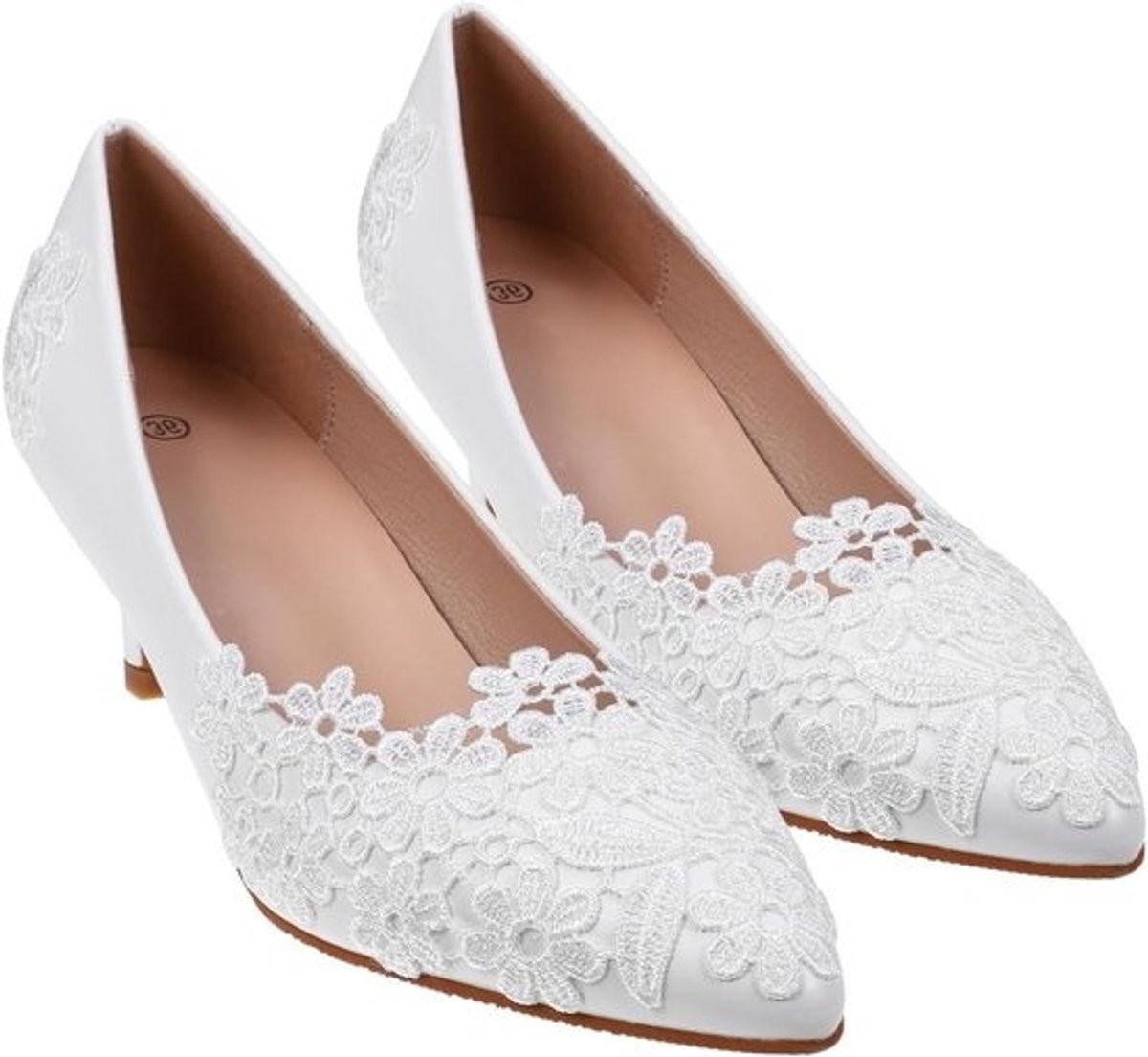 Elegante bruids- en avondpartyschoenen voor dames - Met lage hakken van 5 cm - Perfect voor feestjes en ceremonies