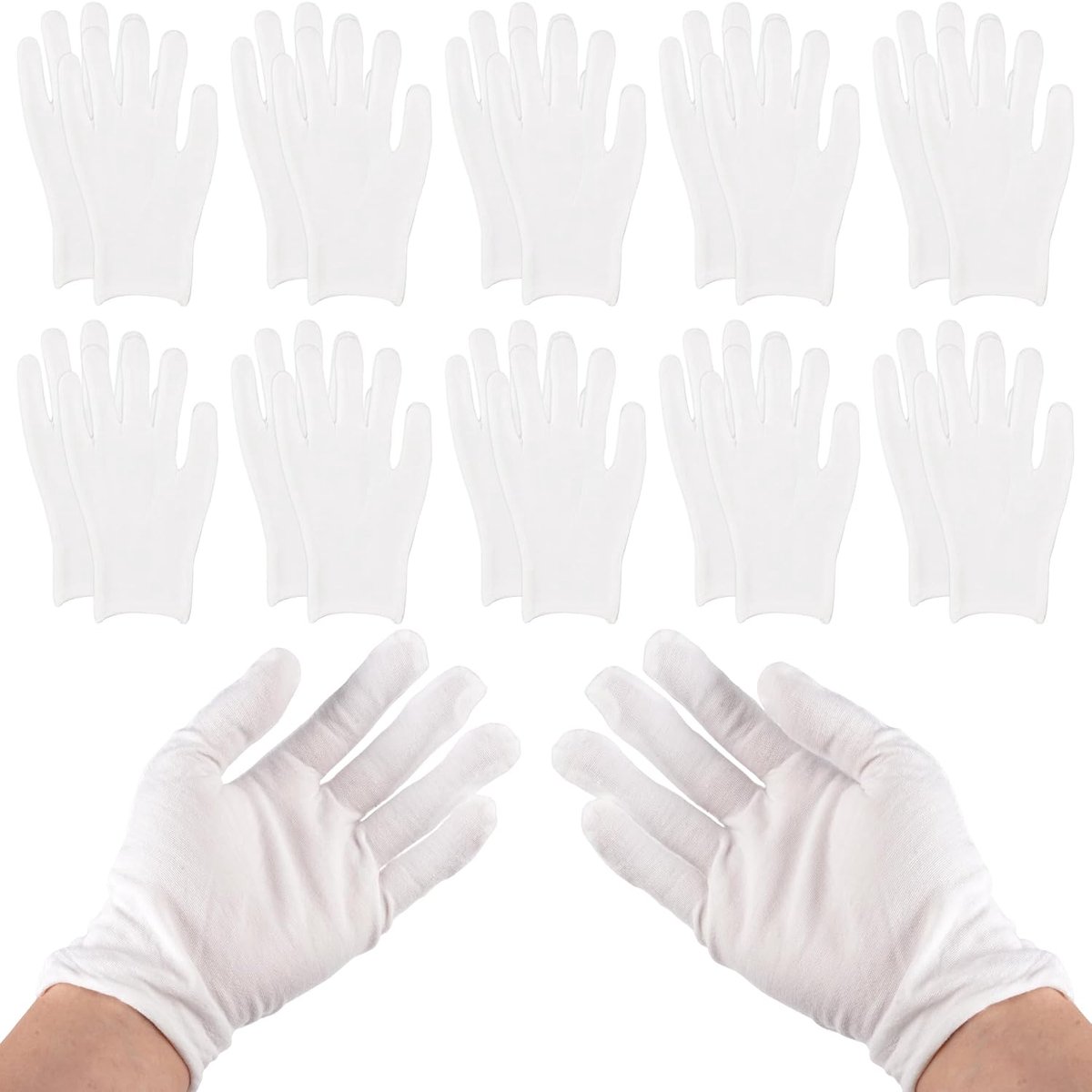Katoenen handschoenen 10 paar - Wit - Ademend katoen - Herbruikbaar en duurzaam - ShopVlot