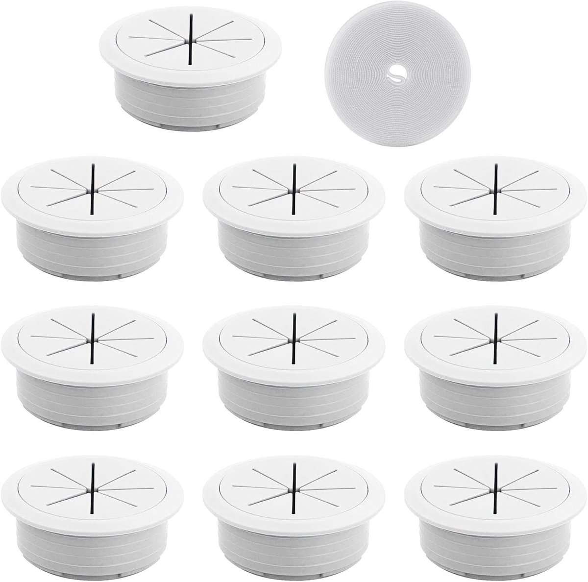 10 pieces round wire cover and 1 roll bundle belt, desk accessories, cable organisation tools, suitable for schools - ShopVlot