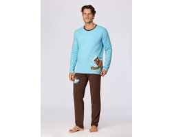 Woody pyjama jongens/heren - blauw - ruimteprint - 262-10-PLU-Z/824 - maat L