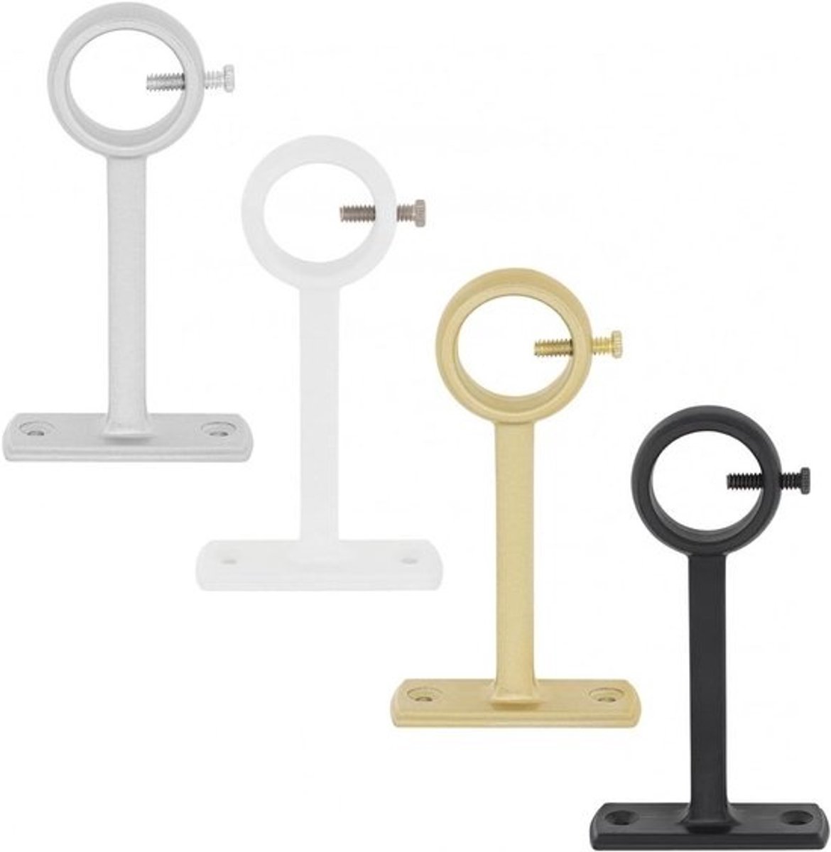 Gordijnroedebeugel - Roedehoudersteun - Vensterdecoratie - Verstelbare schroef - 1 stuk - Goud