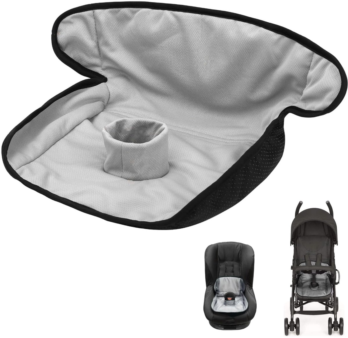 bangminda Absorberend kussen voor autostoel voor baby's, waterdicht, universeel, voor kinderwagen, autostoel, grijs - ShopVlot