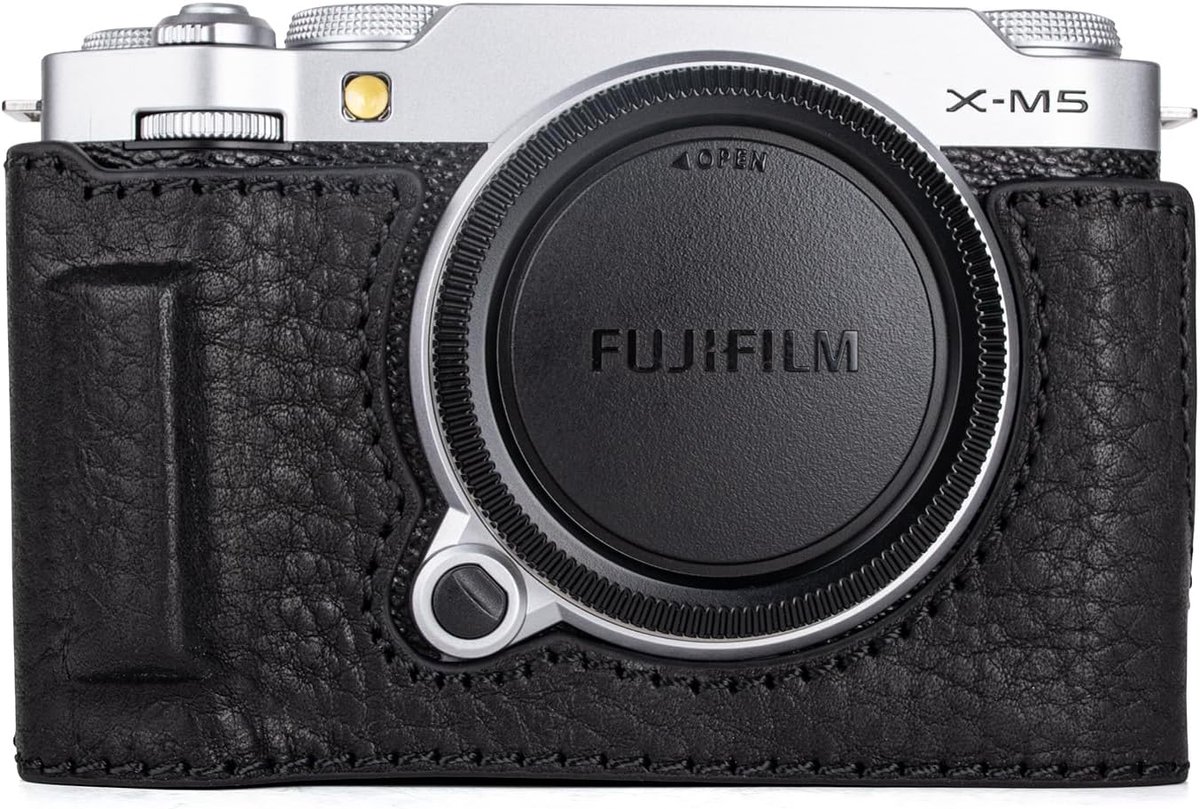 Camera case voor Fujifilm X-M5 - retro stijl - echt leer - effectieve bescherming - ShopVlot