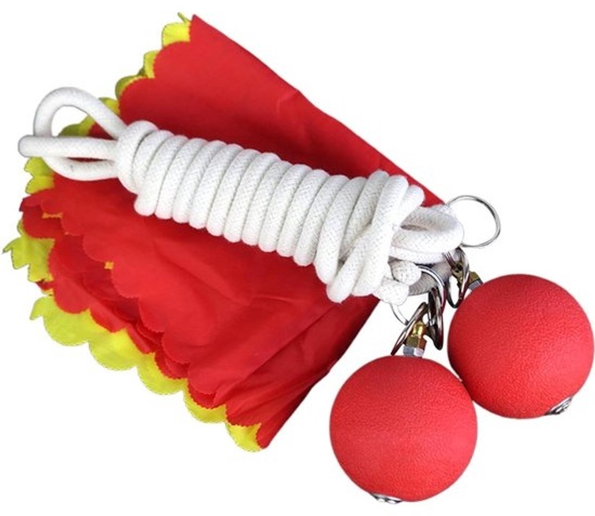 Vechtsportuitrusting - Trainingsaccessoire - Krachttraining - Ontwerp met dubbele bal - Touw van 3,5 meter - Zwart