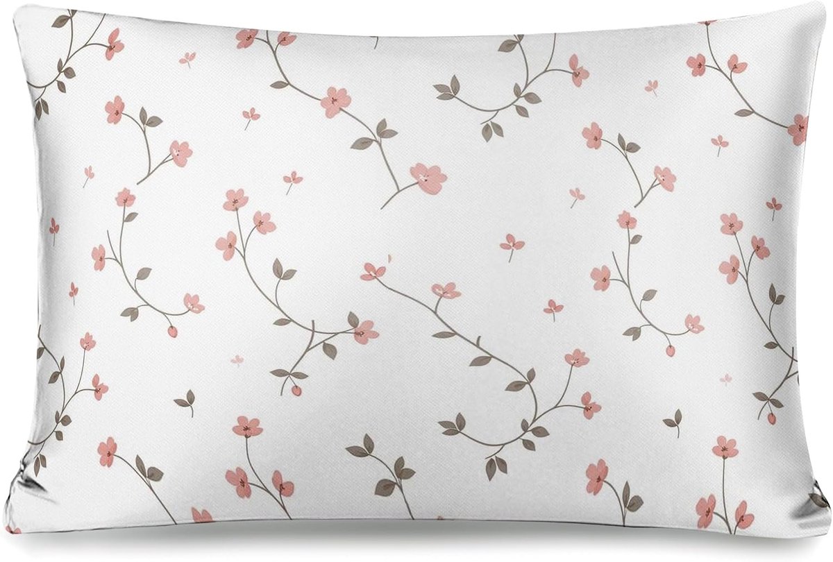 ECZOIL Kussensloop, 50 x 75 cm, zijde van polyester, met ritssluiting, rechthoekig, zacht en glad, voor haar en huid - ShopVlot