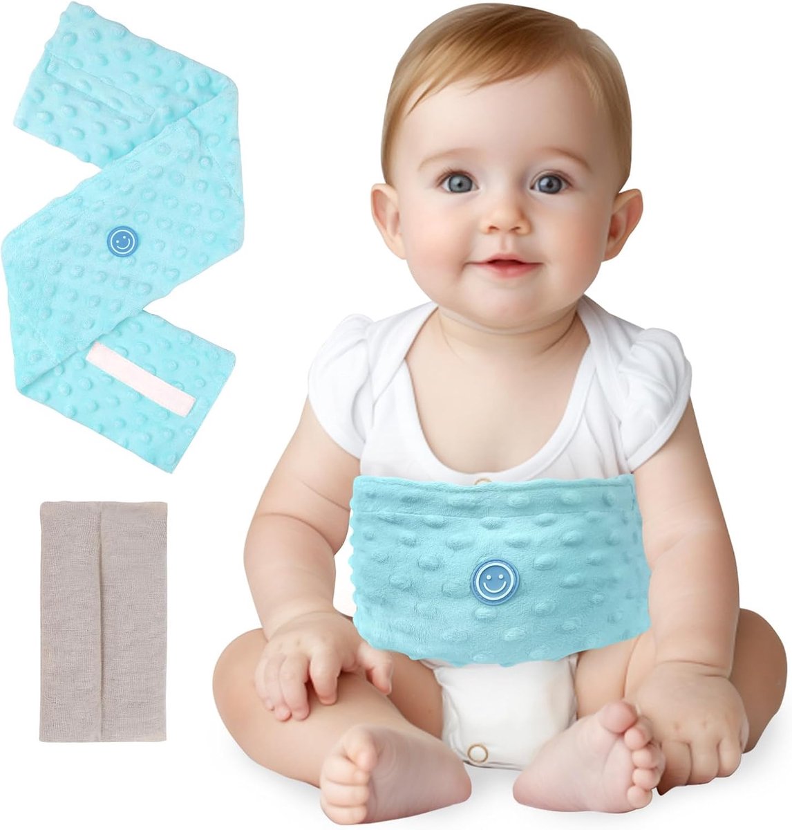 Colic & Gas Relief for Newborns and Toddlers, Heated Tummy Wrap Baby Belt with Soothing Warmth, Natural Aid for - ShopVlot