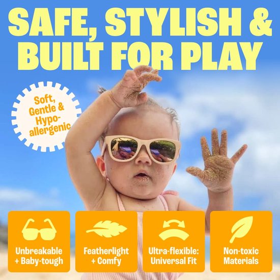 Baby Sunnies Zonnebril Baby met Bandje - 0-24 Maanden - Perzik — afbeelding 5