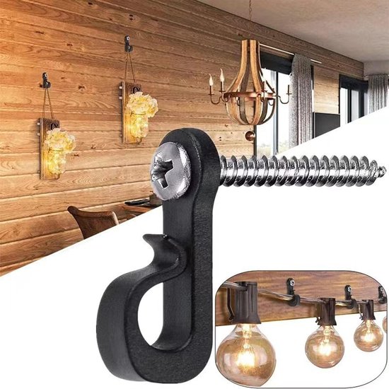 40 Pcs Hooks Screw Indoor Lights,Christmas Light Hooks,Screws Wall Hooks,Outdoor Screw Hooks Plants,Hook Screw Garden - ShopVlot — afbeelding 3