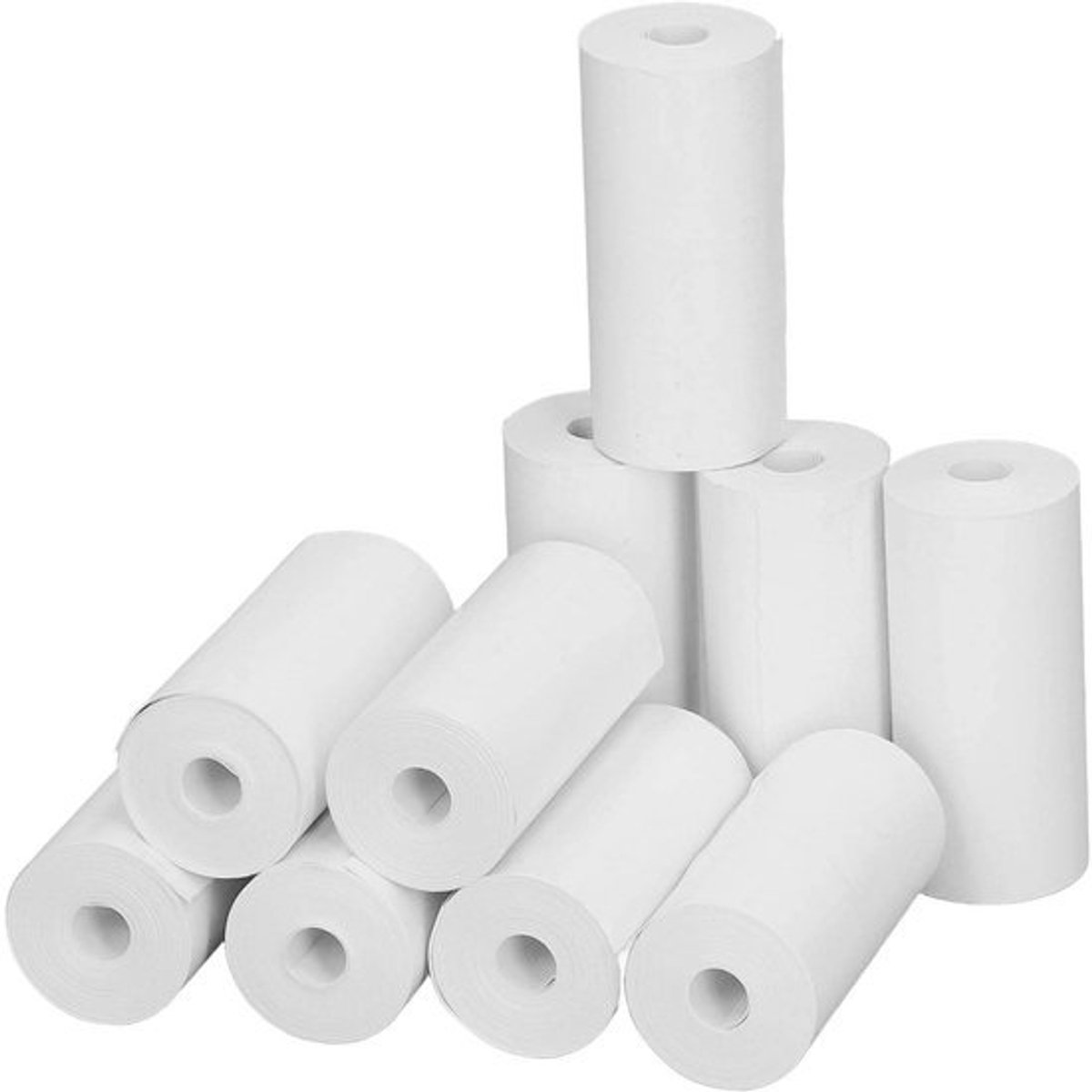 Dailygoods- Thermische papierrollen van 57x25 mm - 10 stuks - Geschikt voor een mini-pocketprinter - Bedrukbare rollen - Hoogwaardige kwaliteit - Duurzaam papier - Kassabonpapier