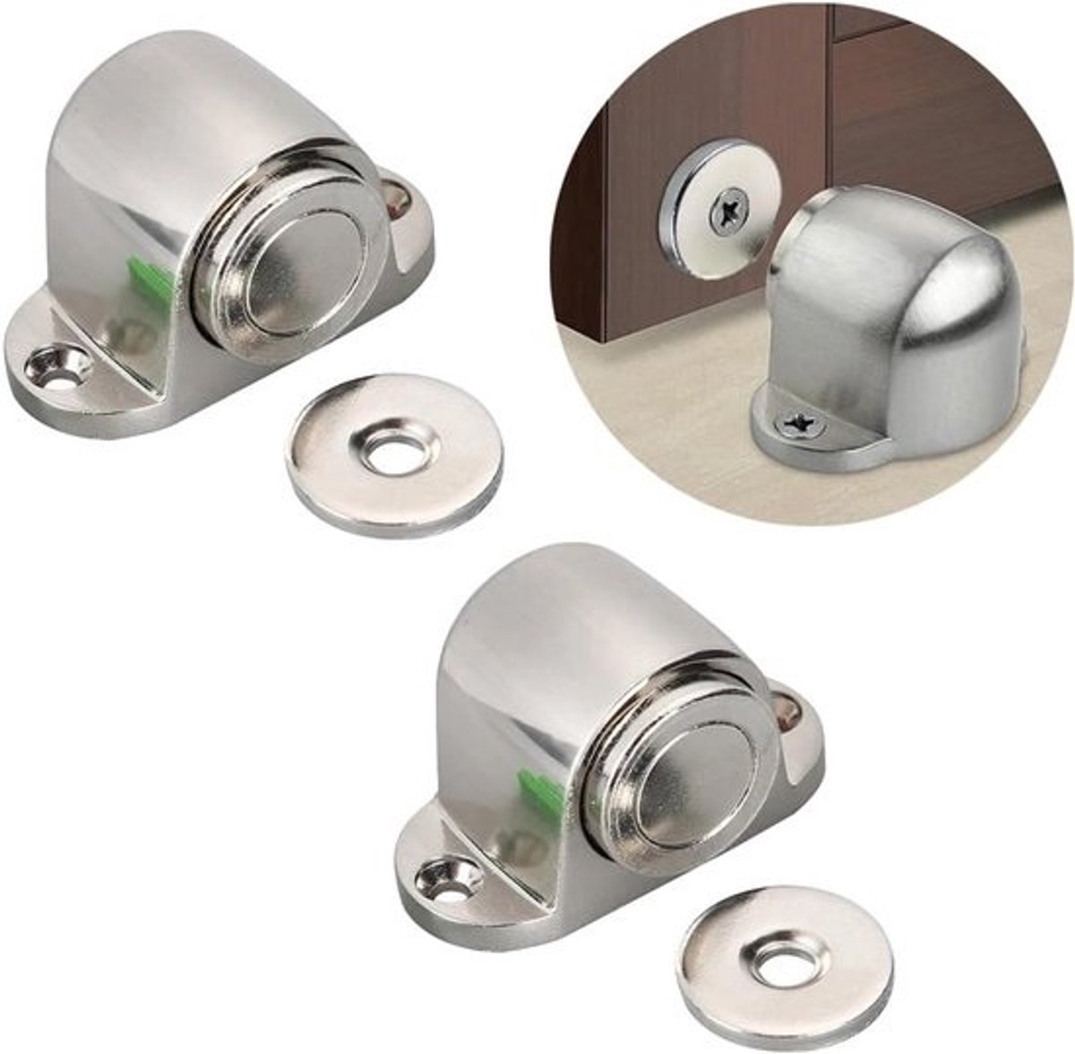 Moderne magnetische deurstoppers - Voor vloermontage - 2 stuks
