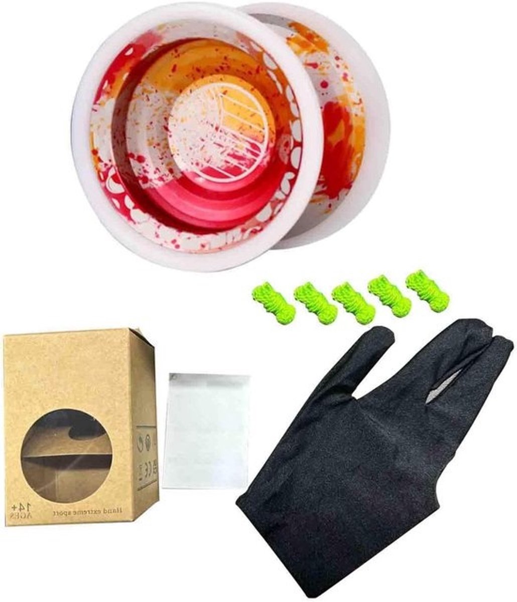 Professionele jojo - Jojobal - Om trucs te leren - Dubbele modus - 57 mm diameter - Rood, geel, zilver