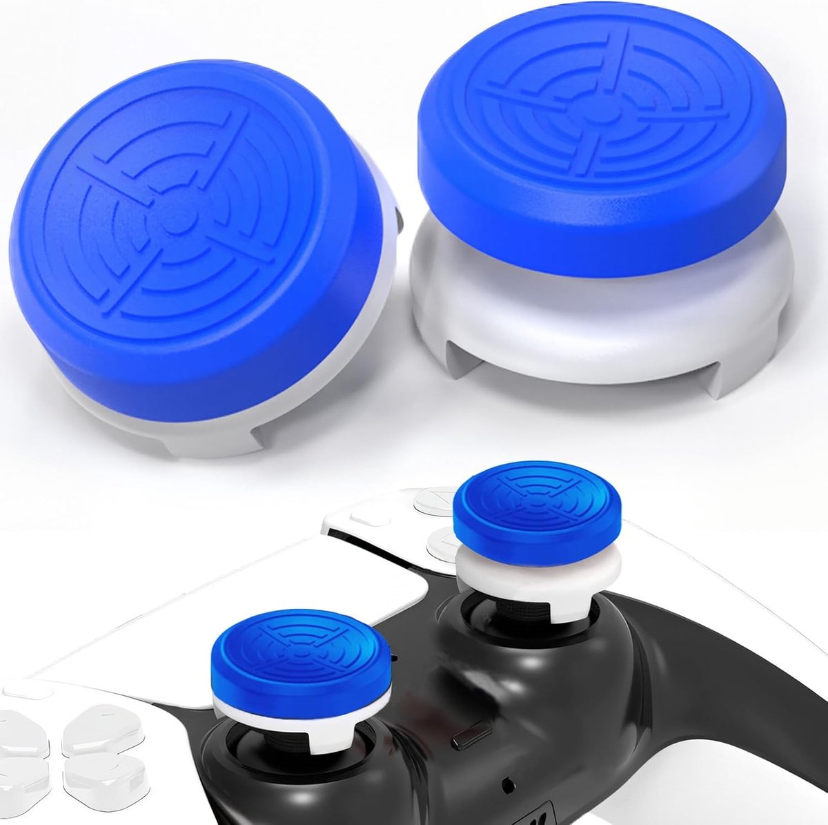TEUVO 2Pcs Thumbstick Thumb Grips for PS4 Controller & PS5 Controller, Silicone Thumb Grips Joystick Lid Controller - ShopVlot