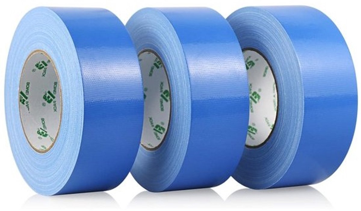 Blauwe Duct Tape - Waterdichte Textieltape - Binnen en Buiten - 50m x 50mm - Sterke Hechting en Duurzaam Gebruik