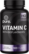 Pure. Vitamine C met bioflavonoïden - 100 v-caps - 1000mg - ascorbinezuur - capsules