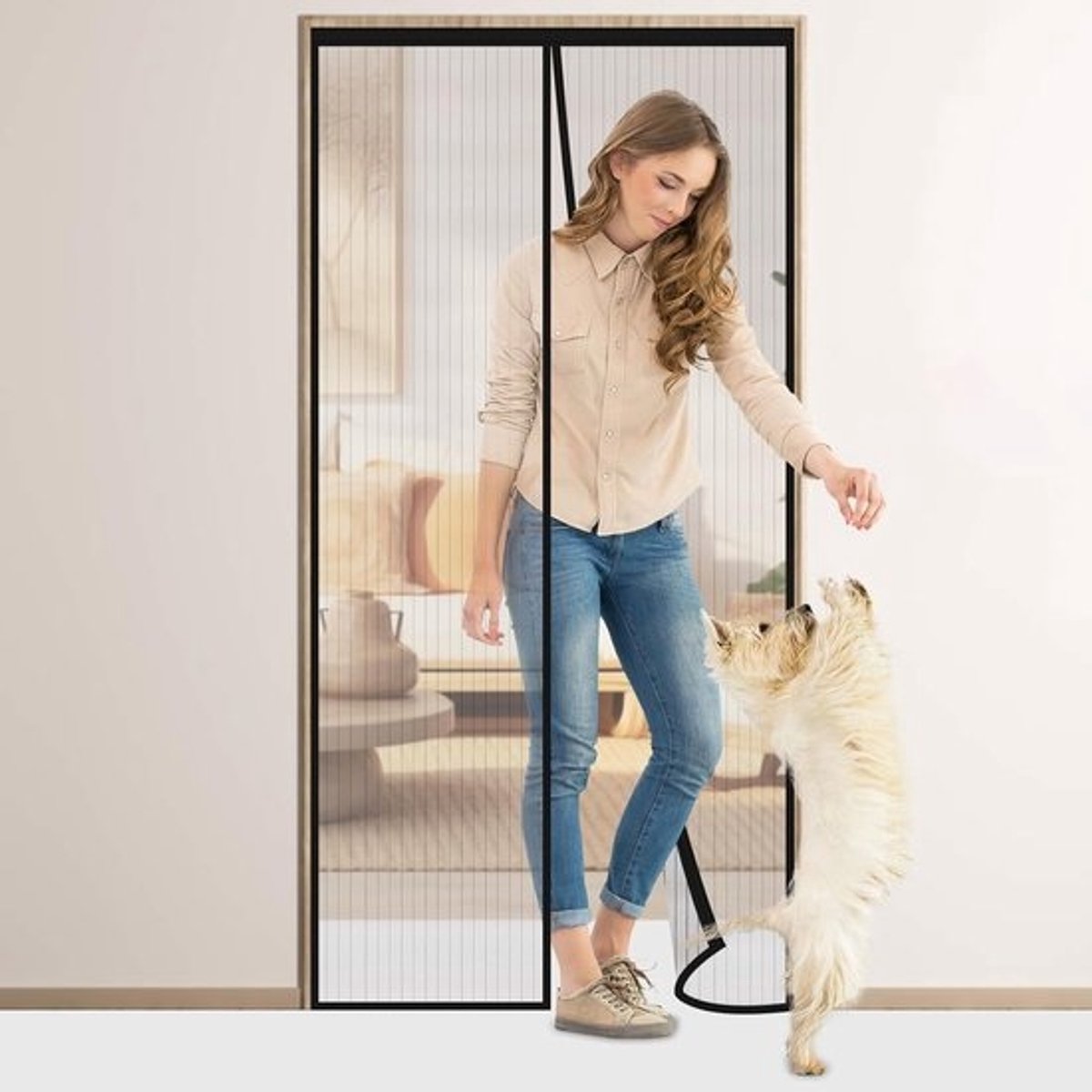 Muggenwerend Deurhor met Magnetische Sluiting 120 x 210 cm - Insectenbescherming en Ventilatie