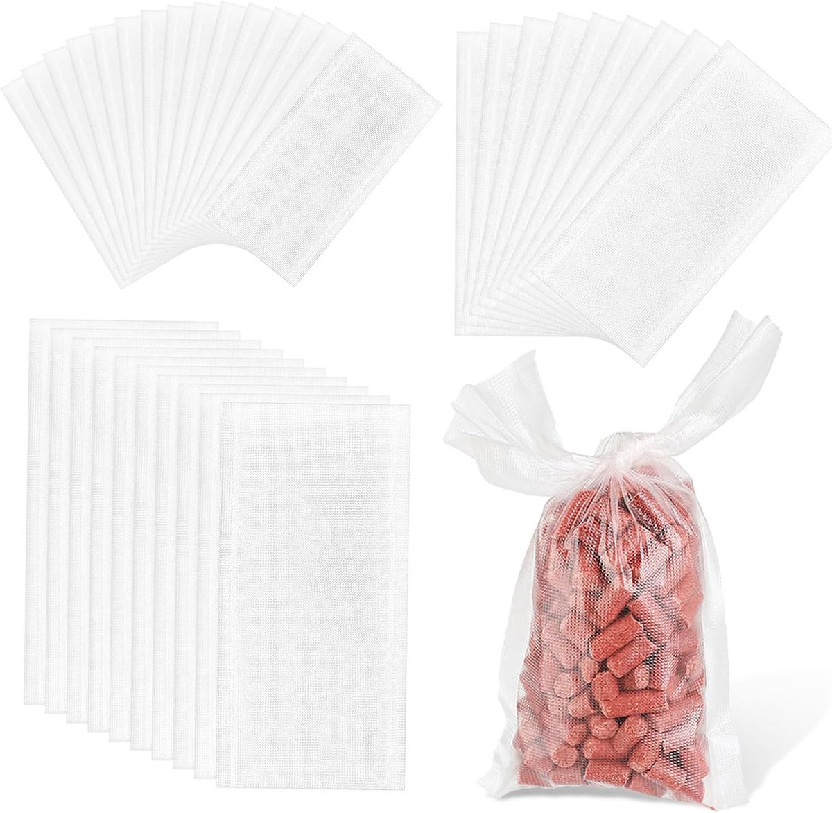 200 pieces PVA bags, for solving fishing baits and pellet ash, A: 200 pieces, three - ShopVlot