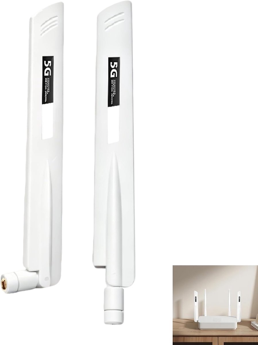 2 stuks antenne 5G LTE 18DBI, 5G-antenne voor router, omnidirectioneel binnen, SMA mannelijk, wifi-signaalversterker - ShopVlot