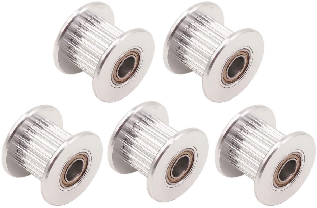 WINSINN GT2 Pulley, 20 Teeth, 5 mm Bore 10 mm Width, Timing Pulley, Wheel, Aluminium, for 3D Printers, Pack of 5 - ShopVlot