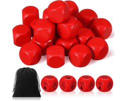 Kasyat 20pcs DIY Blank Nuts Unpainted Simple Cubes with Rounded Corners 6 Sides Blocks (Red, 20mm) - ShopVlot