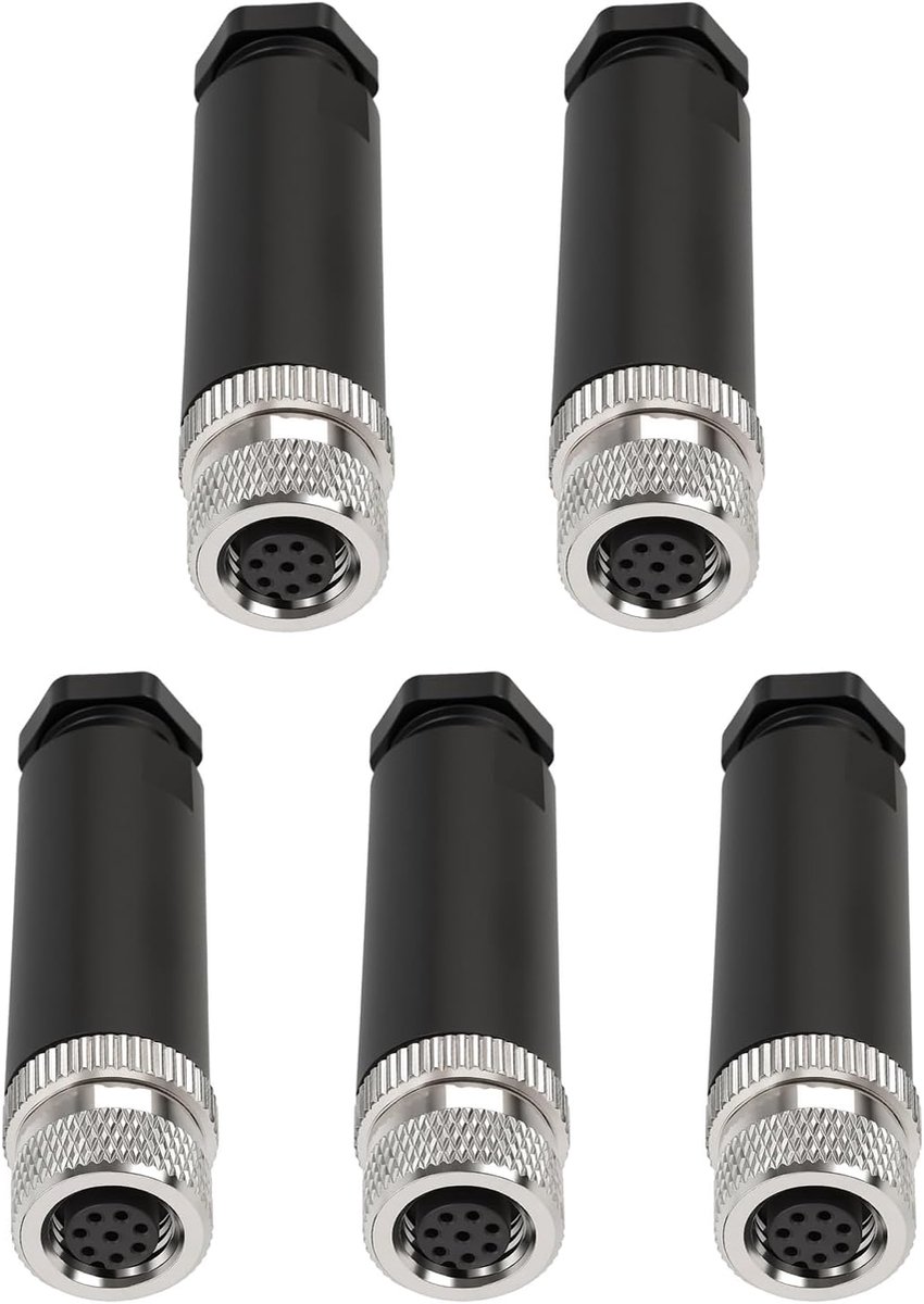 M8 Waterproof Connectors Straight Male Female Aviation Plug Socket for Proximity Connectors (Straight Female 5Pack - ShopVlot