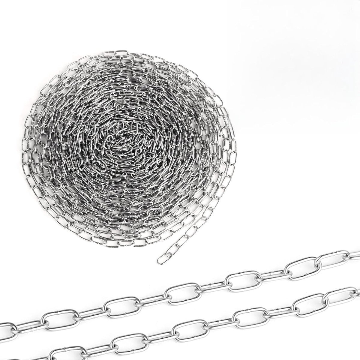 Stainless Steel Chain 10 m - 1.5 mm Chain Made of 304 Steel Link Chain Sold by the Metre, Rustproof and Portable for - ShopVlot
