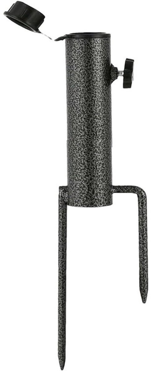 Parasolanker - Grondhouder - Voor stabiele schaduw - Verstelbare buis - 35 cm lang - Zwart