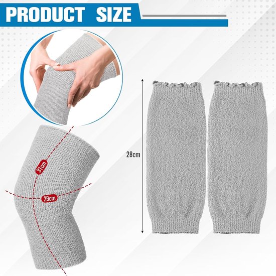 Winterse Kniewarmers voor Dames en Heren, Rekbare Gebreide Kniekappen, Thermische Ondersteuning en Antislip Design voor Gewrichtscomfort en Koude Bescherming — afbeelding 5