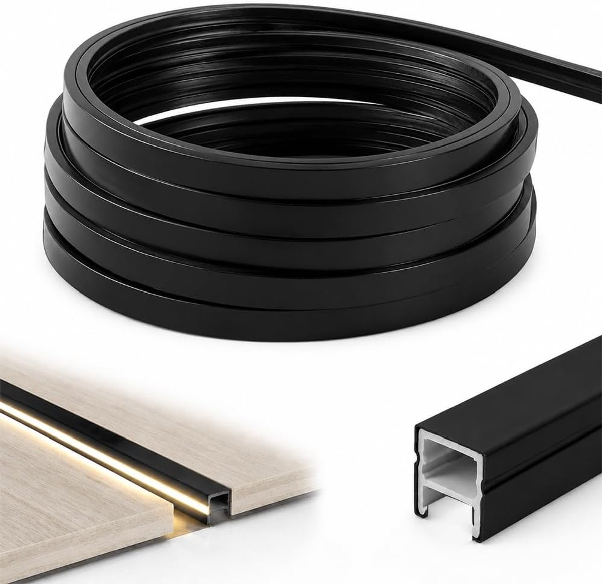 Led-profiel van flexibel silicone, 12 x 12 mm, kanaaldiffuser, ledstrip, waterdicht IP65, voor verlichting van - ShopVlot