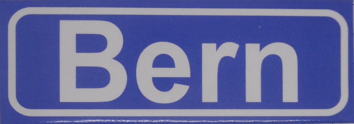 Souv© - koelkast magneet - plaatsnaam bord - kombord - souvenir - koelkastmagneetje - relatiegeschenk Bern