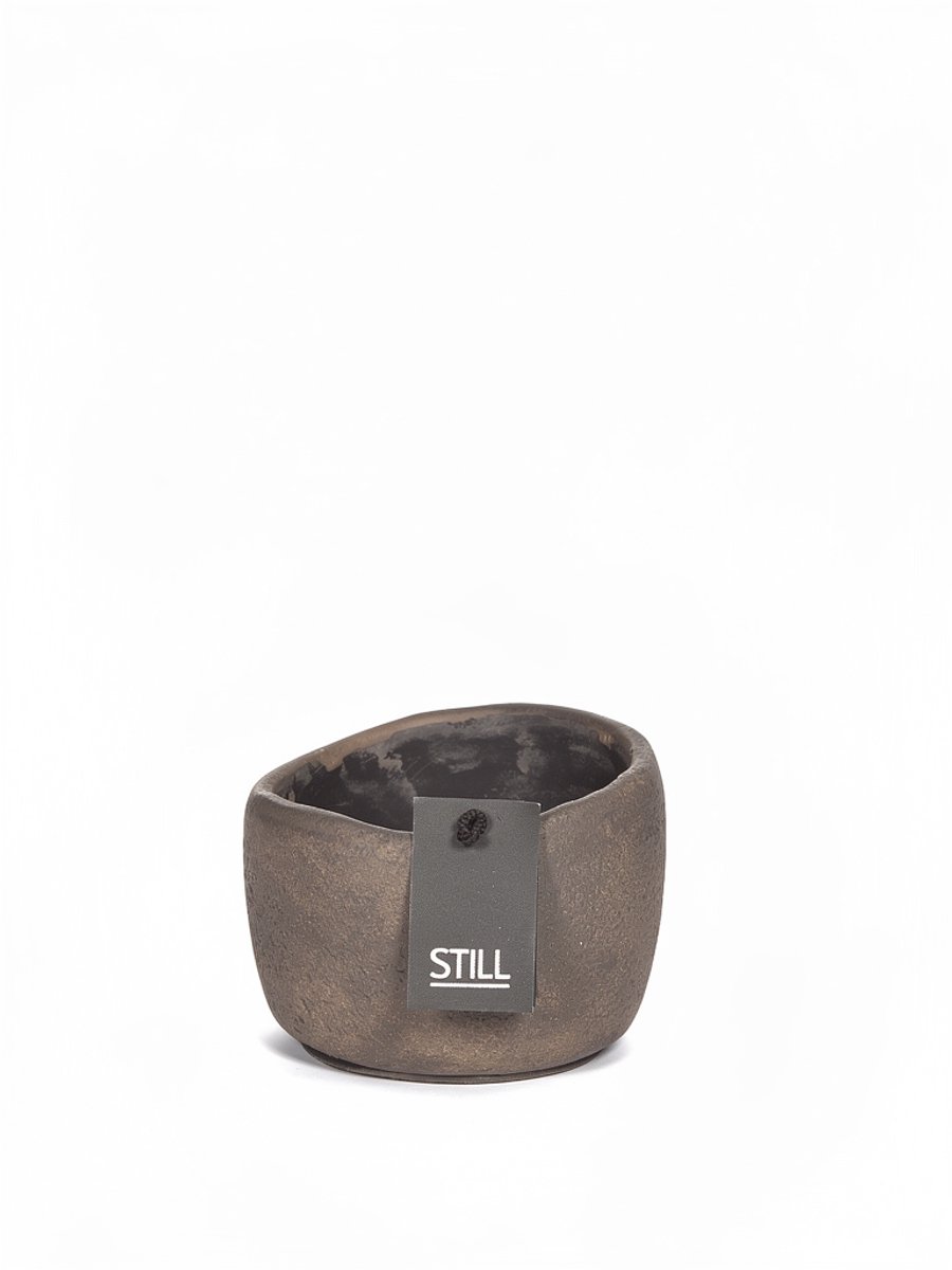 STILL Theelichthouder - Waxinelichthouder - Set van 2 - Dark - Bruin - 11 x 8 cm