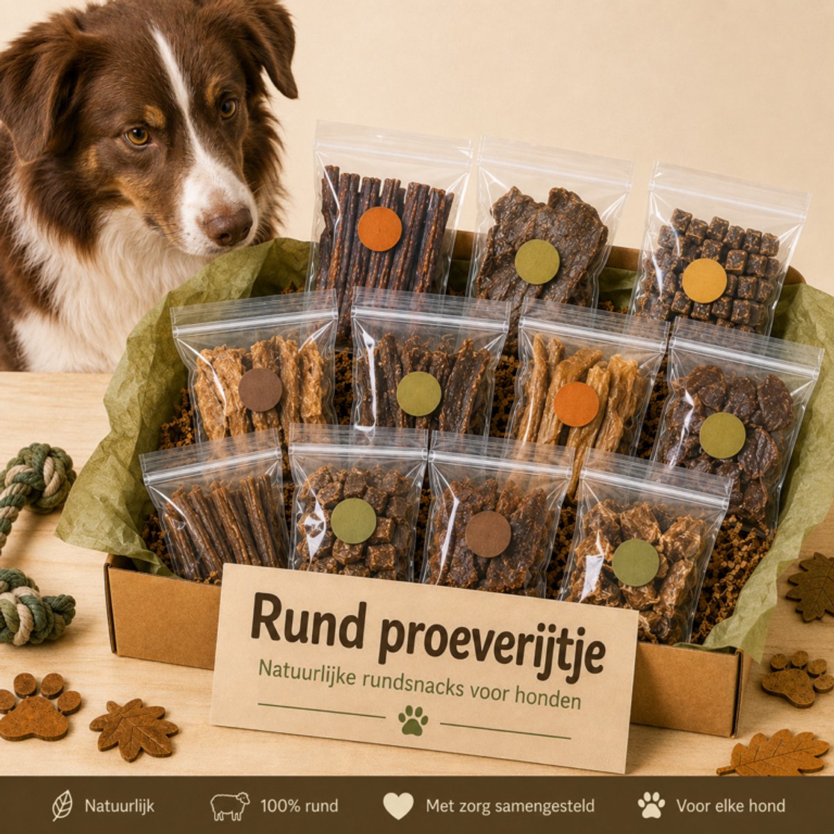 Animal King Rundsnacks voor Honden – Natuurlijke Hondensnacks – Rund Proeverijtje
