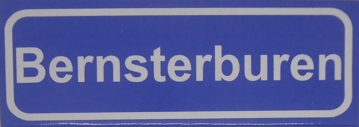 Souv© - koelkast magneet - plaatsnaam bord - kombord - souvenir - koelkastmagneetje - relatiegeschenk Bernsterburen