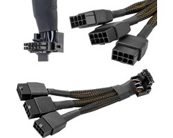 Adapterkabel voor Grafische Kaarten - 16 AWG PCIe 5.0 12VHPWR 600W 3x8 Pin naar 16Pin (12+4Pin) met 90 Graden Hoek voor RTX 4090, 4080, 3090TI en 4070Ti - Ideaal voor Gaming en High-Performance Systemen