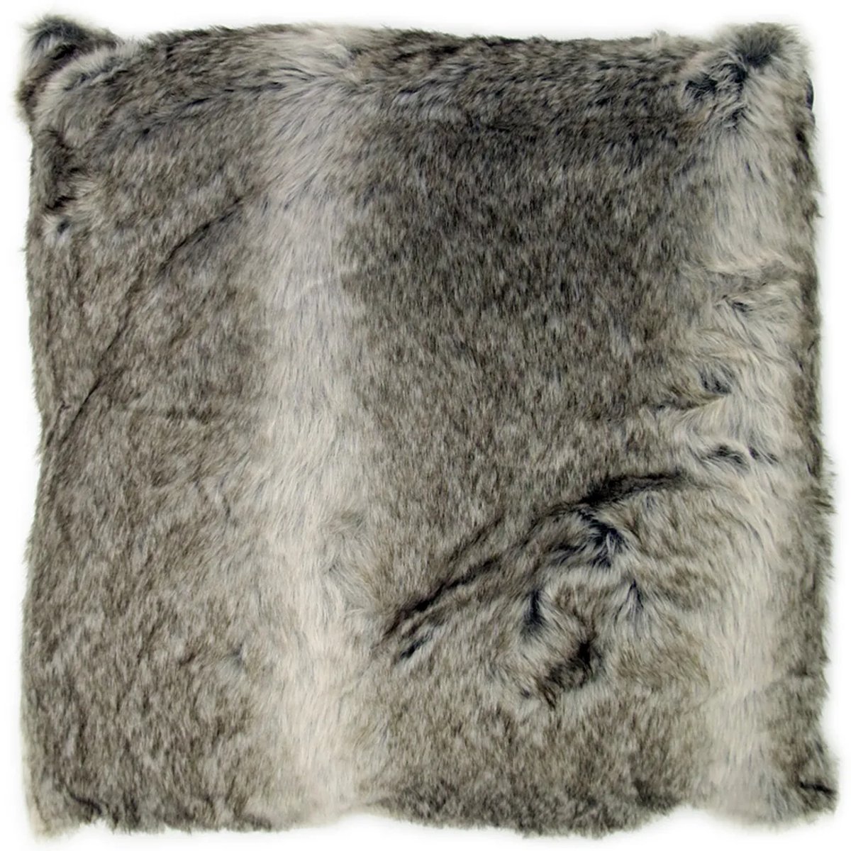 Lavandoux Bont Kussen - Imitatiebont - Alaskan Wolf - Grijs - 65x65 cm
