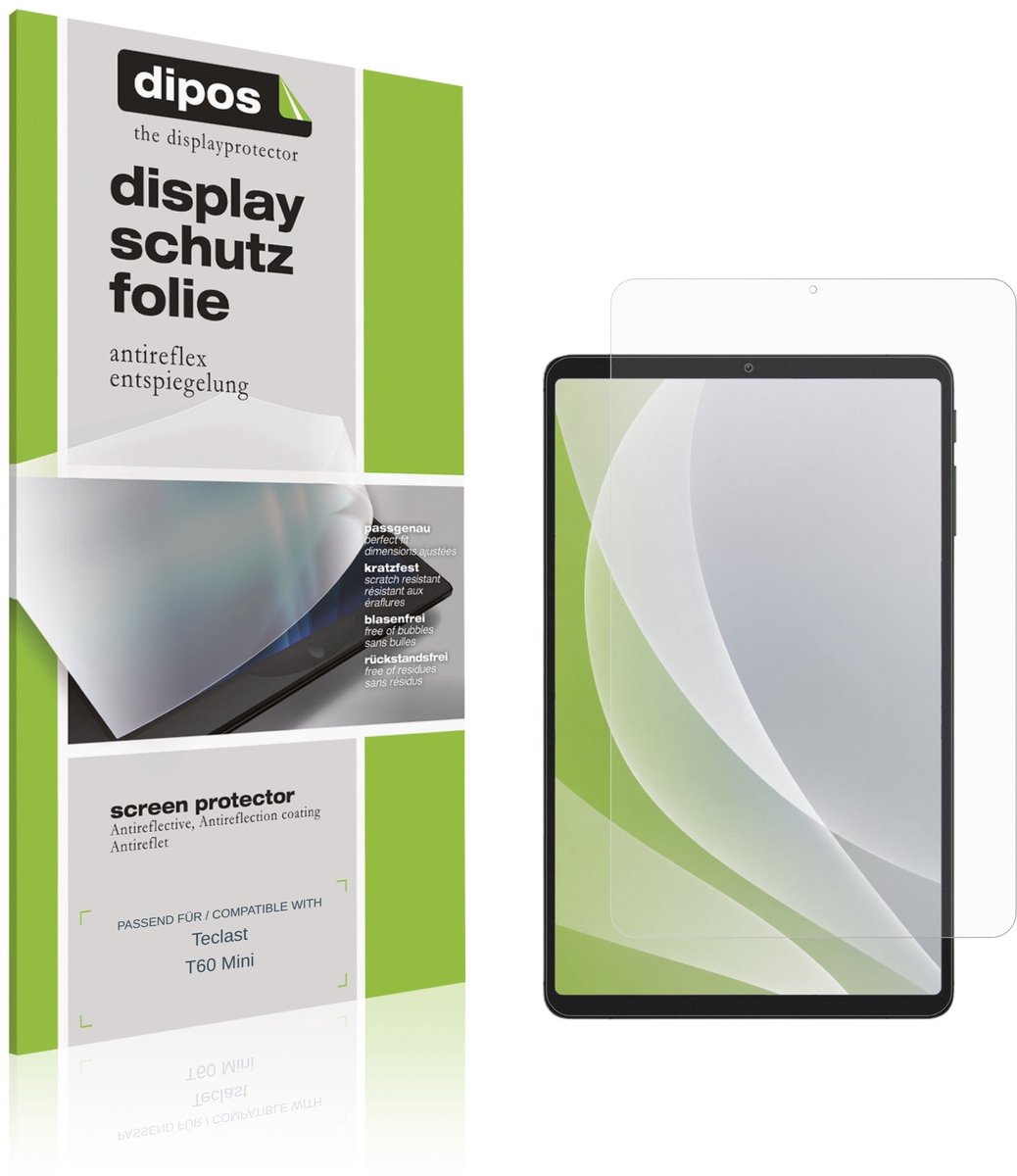dipos – 2x Matte Beschermfolie geschikt voor Teclast T60 Mini | Krasbestendige & antireflecterende Screenprotector Ultra-Thin