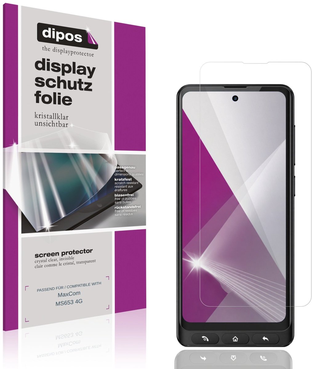 dipos – 4x Beschermfolie geschikt voor MaxCom MS653 4G | Krasbestendige & heldere Screenprotector Ultra-Thin