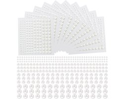Pearl Stickers, 1650 Pcs Mother Of Pearl Face Gemstones Self Adhesive Pearls with Flat Back Stickers for Face Beauty - ShopVlot